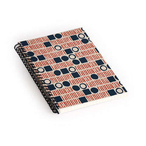 Alisa Galitsyna Red Blue Handdrawn Pattern 1 Spiral Notebook