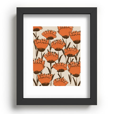 Alisa Galitsyna Red Hand Drawn Poppies Recessed Framing Rectangle