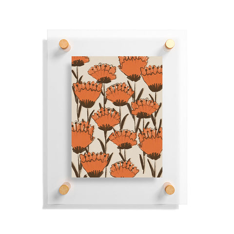 Alisa Galitsyna Red Hand Drawn Poppies Floating Acrylic Print