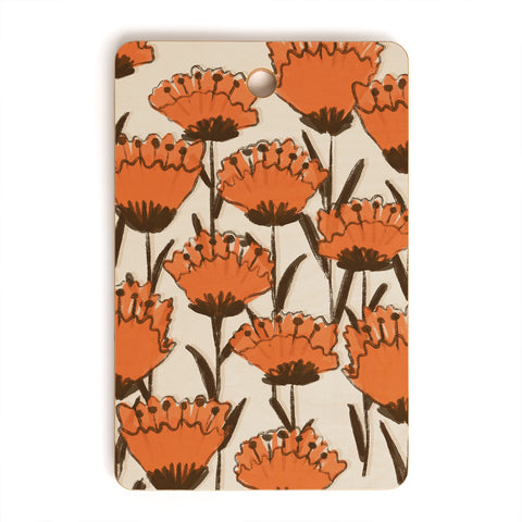 Alisa Galitsyna Red Hand Drawn Poppies Cutting Board Rectangle