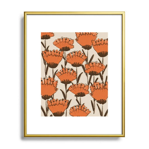 Alisa Galitsyna Red Hand Drawn Poppies Metal Framed Art Print