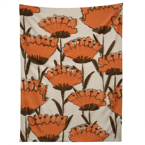Alisa Galitsyna Red Hand Drawn Poppies Tapestry
