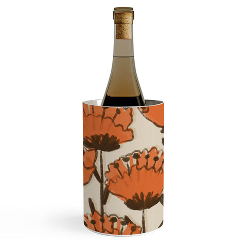 Alisa Galitsyna Red Hand Drawn Poppies Wine Chiller