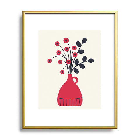 Alisa Galitsyna Red Vase Metal Framed Art Print