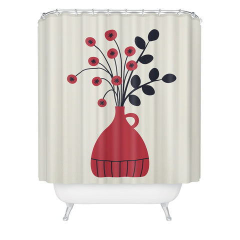 Alisa Galitsyna Red Vase Shower Curtain