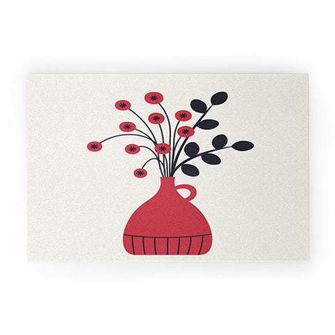 Alisa Galitsyna Red Vase Welcome Mat