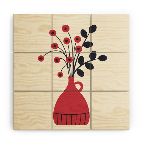 Alisa Galitsyna Red Vase Wood Wall Mural