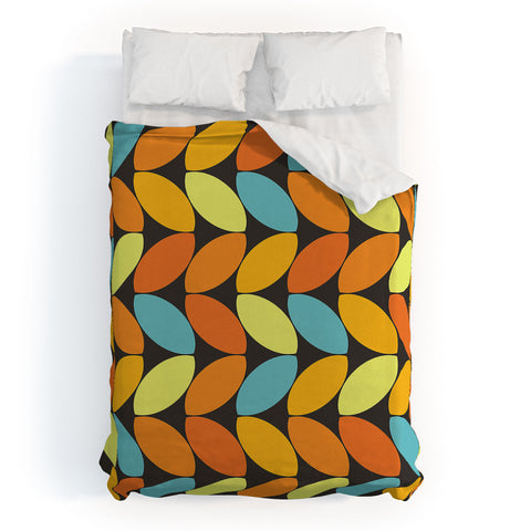 Alisa Galitsyna Retro 70s Color Palette Leaf P Duvet Cover