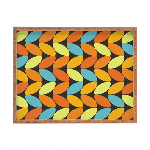Alisa Galitsyna Retro 70s Color Palette Leaf P Rectangular Tray