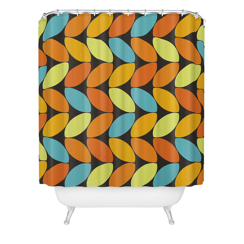 Alisa Galitsyna Retro 70s Color Palette Leaf P Shower Curtain