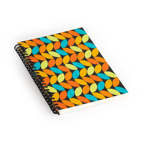 Alisa Galitsyna Retro 70s Color Palette Leaf P Spiral Notebook