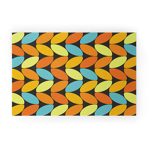 Alisa Galitsyna Retro 70s Color Palette Leaf P Welcome Mat