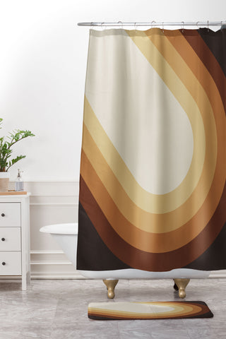 Alisa Galitsyna Retro Brown Shower Curtain And Mat