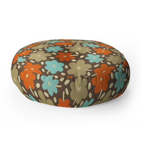 Alisa Galitsyna Retro Garden Pattern Floor Pillow Round