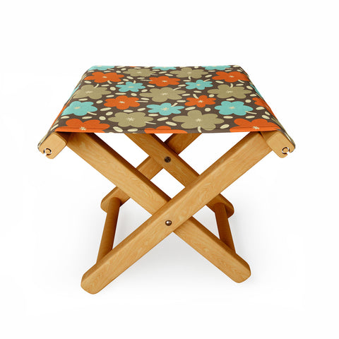 Alisa Galitsyna Retro Garden Pattern Folding Stool