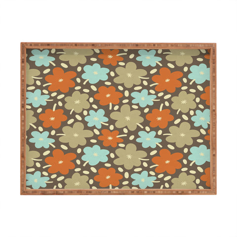 Alisa Galitsyna Retro Garden Pattern Rectangular Tray
