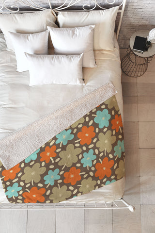 Alisa Galitsyna Retro Garden Pattern Fleece Throw Blanket