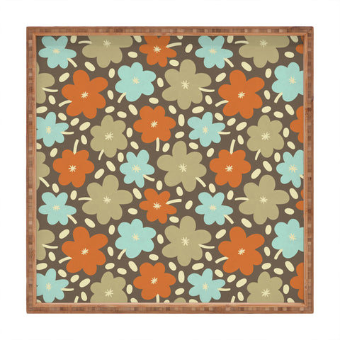 Alisa Galitsyna Retro Garden Pattern Square Tray