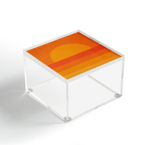 Alisa Galitsyna Retro Geometric Sunset Acrylic Box
