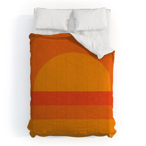 Alisa Galitsyna Retro Geometric Sunset Comforter