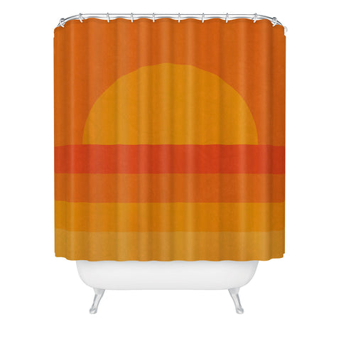 Alisa Galitsyna Retro Geometric Sunset Shower Curtain