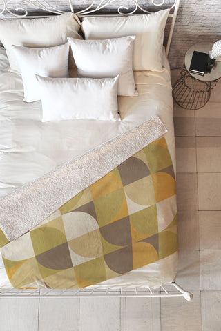 Alisa Galitsyna Retro Geometry I Fleece Throw Blanket