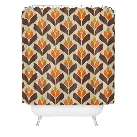 Alisa Galitsyna Retro Trefoil Pattern Shower Curtain