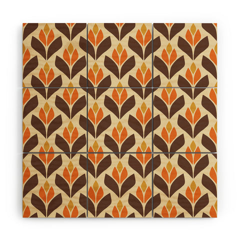 Alisa Galitsyna Retro Trefoil Pattern Wood Wall Mural
