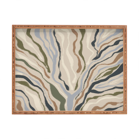 Alisa Galitsyna Rivers Topographic Map Rectangular Tray