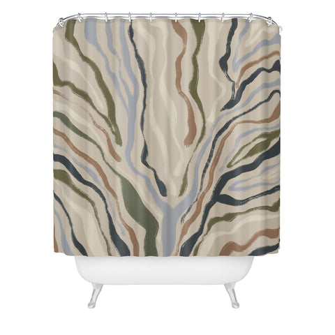 Alisa Galitsyna Rivers Topographic Map Shower Curtain