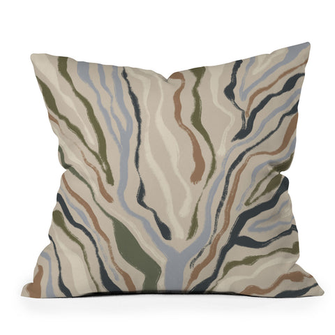 Alisa Galitsyna Rivers Topographic Map Throw Pillow