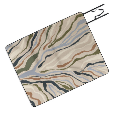 Alisa Galitsyna Rivers Topographic Map Picnic Blanket