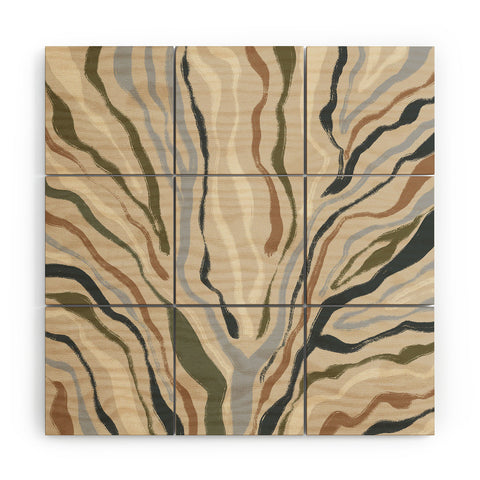 Alisa Galitsyna Rivers Topographic Map Wood Wall Mural