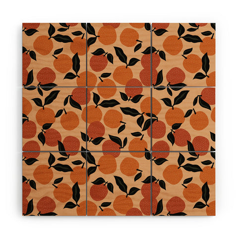 Alisa Galitsyna Seamless Citrus Pattern Wood Wall Mural