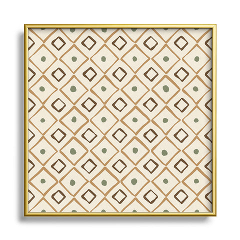 Alisa Galitsyna Simple Hand Drawn Pattern XIII Square Metal Framed Art Print