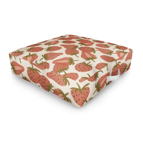 Alisa Galitsyna Strawberry Harvest Outdoor Floor Cushion