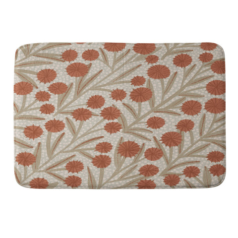 Alisa Galitsyna Summer Garden Red and Beige Memory Foam Bath Mat