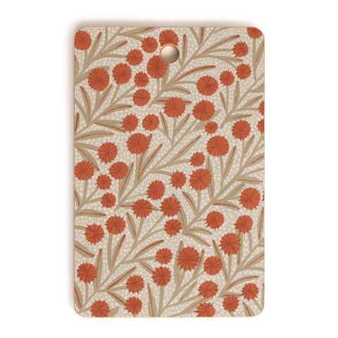 Alisa Galitsyna Summer Garden Red and Beige Cutting Board Rectangle
