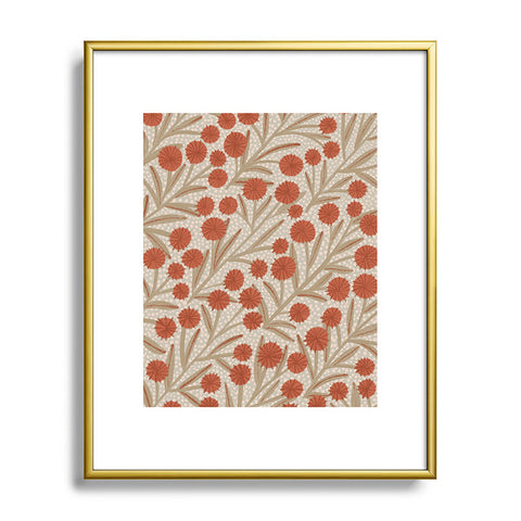 Alisa Galitsyna Summer Garden Red and Beige Metal Framed Art Print