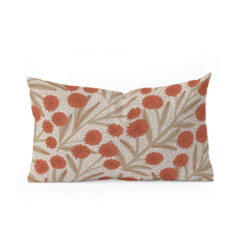 Alisa Galitsyna Summer Garden Red and Beige Oblong Throw Pillow