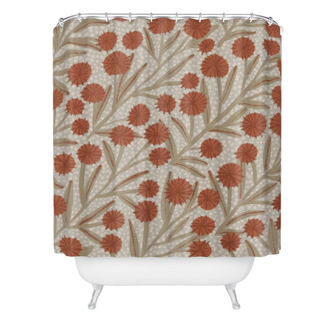 Alisa Galitsyna Summer Garden Red and Beige Shower Curtain