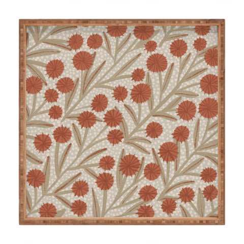 Alisa Galitsyna Summer Garden Red and Beige Square Tray