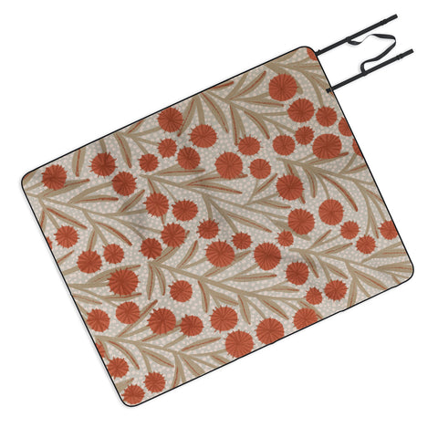 Alisa Galitsyna Summer Garden Red and Beige Picnic Blanket