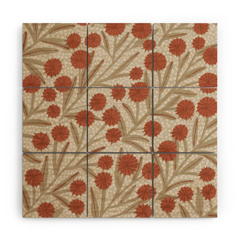 Alisa Galitsyna Summer Garden Red and Beige Wood Wall Mural