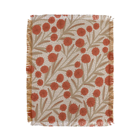 Alisa Galitsyna Summer Garden Red and Beige Throw Blanket