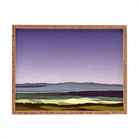 Alisa Galitsyna Sunset over the Valley Rectangular Tray