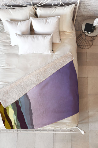 Alisa Galitsyna Sunset over the Valley Fleece Throw Blanket