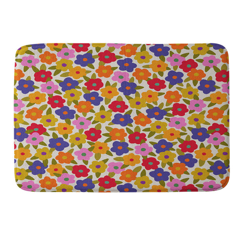 Alisa Galitsyna Tiny Flower Pattern Memory Foam Bath Mat