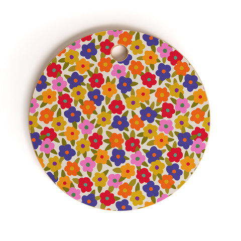 Alisa Galitsyna Tiny Flower Pattern Cutting Board Round