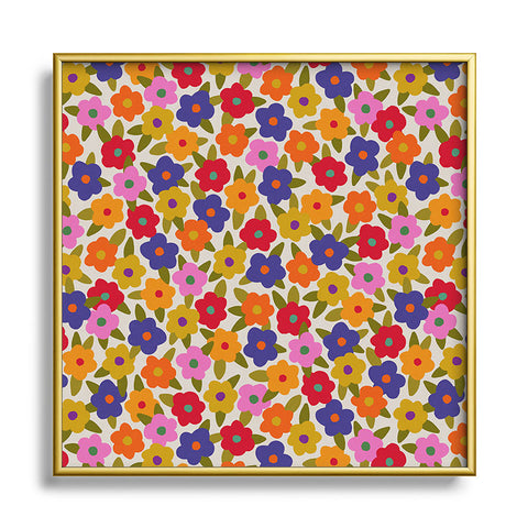 Alisa Galitsyna Tiny Flower Pattern Metal Square Framed Art Print